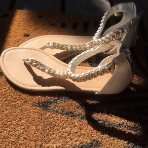 White and Gold Forever 21 Sandals